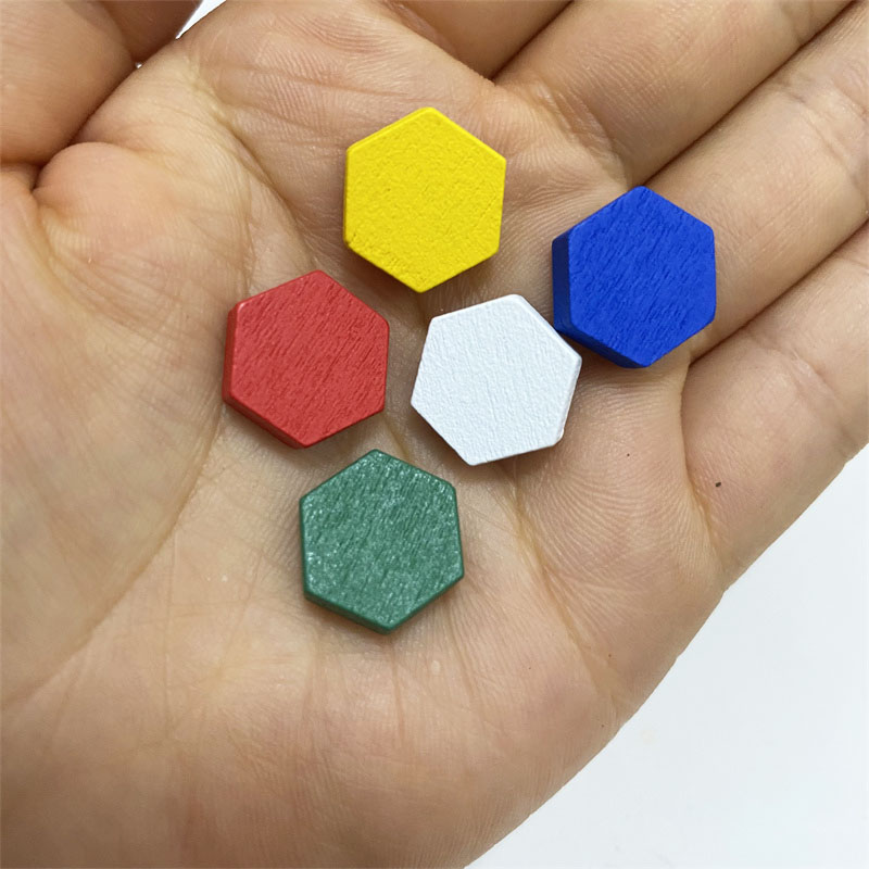 Board Game Economy - 50個の木製六角形プリズム,チェス盤,トークン,ゲーム,DIYアクセサリー用