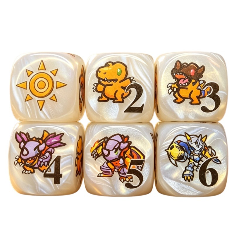 Board Game Economy - 2 ピース/セットデジモン DTCG オムニモンアグモントークントークン多面サイコロカードゲームカウンター樹脂 20 ミリメートルボードゲーム特別なサイコロおもちゃギフト