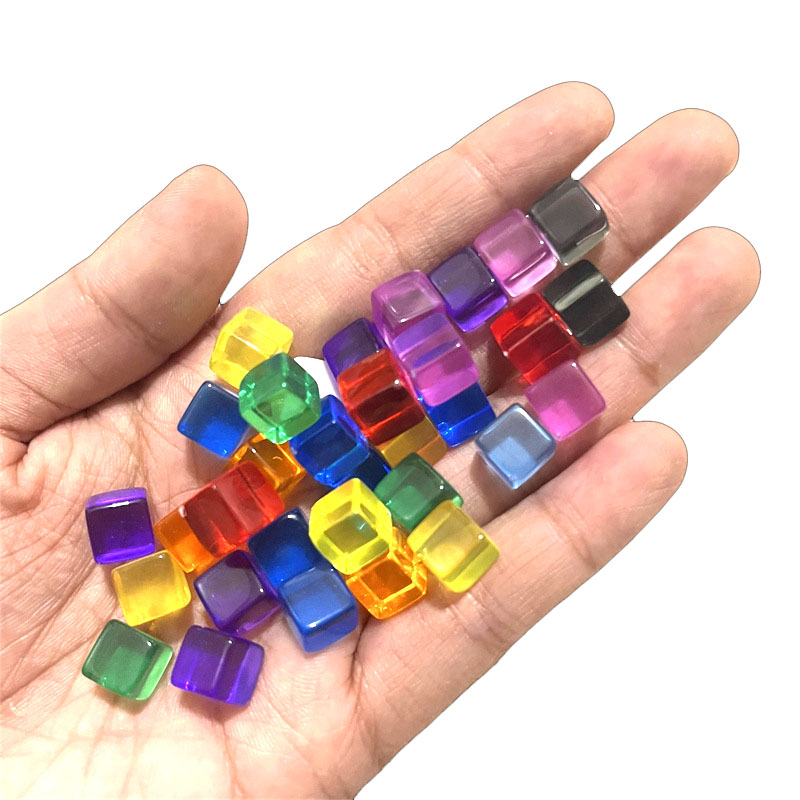 Board Game Economy - 正方形の透明なサイコロ,パズルゲーム,キューブボード,チェスピース,8mm, 100個/セット