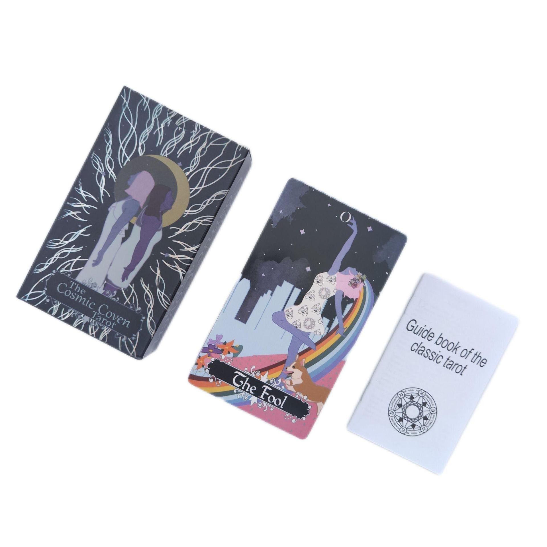 Board Game Instruction - 12 × 7センチメートル宇宙集会タロットカードタロット78カードデッキ紙命令パーティーおかしい占いと英語でボードゲーム