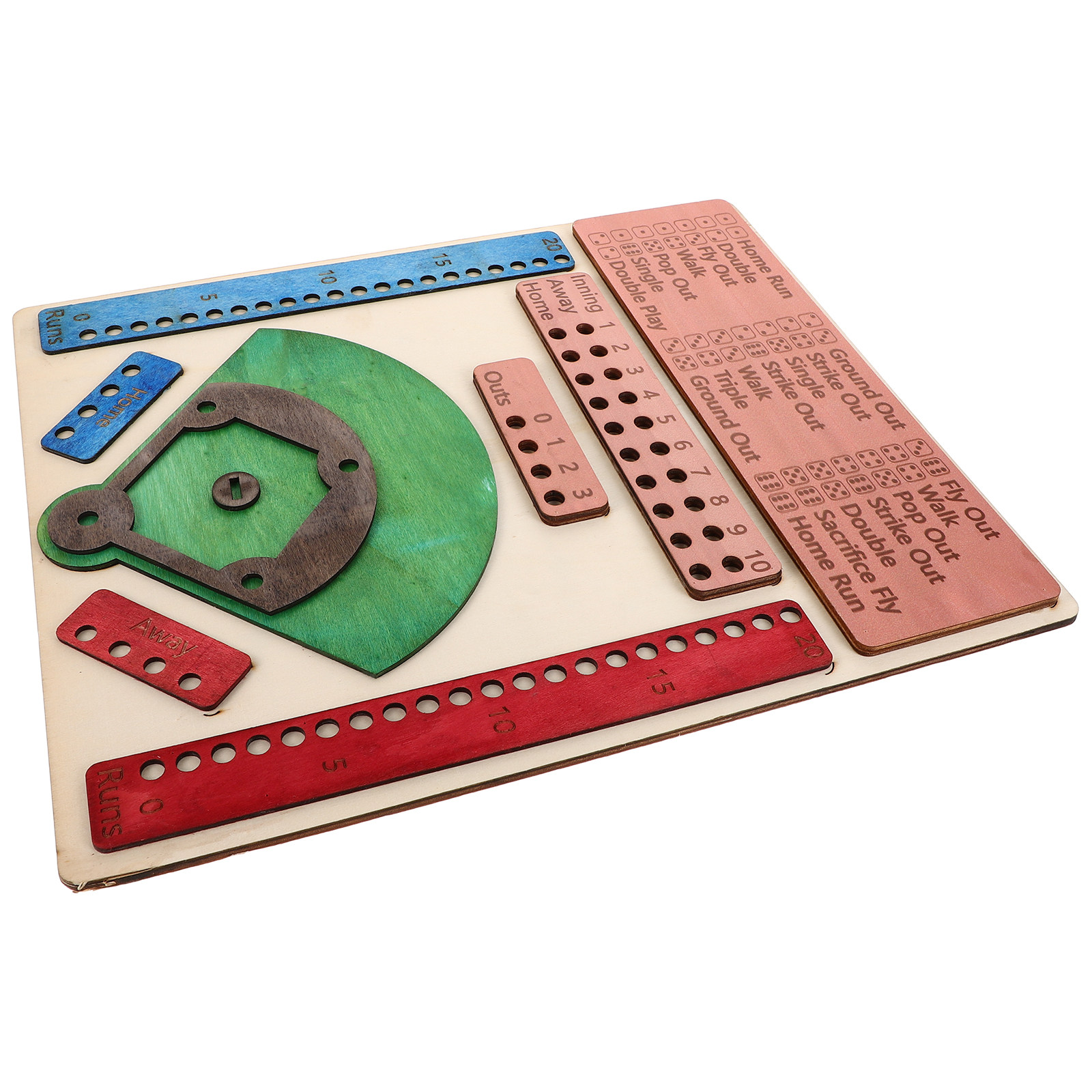 Board Game Festival - 木製野球ボードゲーム カラフルな卓上フェスティバル野球ゲームボード パーティー用品 クリエイティブな家族向けエンターテイメント