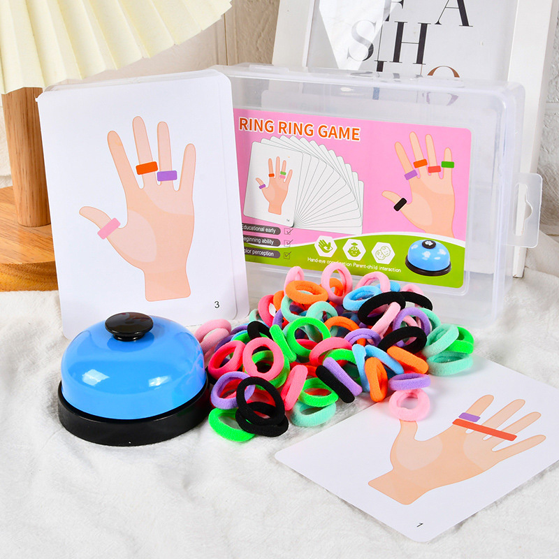 Board Game For Kids - 子供指リングボードゲームカラーマッチングおもちゃインタラクティブパーティーゲーム手と目の調整感覚教育玩具子供のため