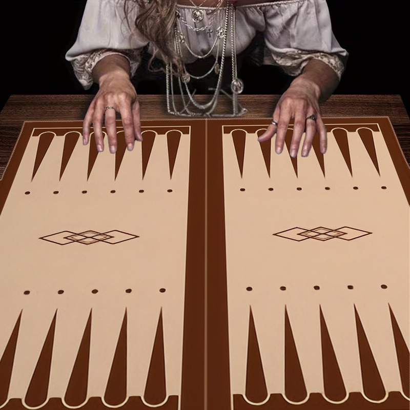 Board Game Operation - 1pc ブラウンバックギャモンボードプリントタロットテーブルクロスゲームナイト用ホームデコレーション儀式祭壇用 75x75cm 90x90cm