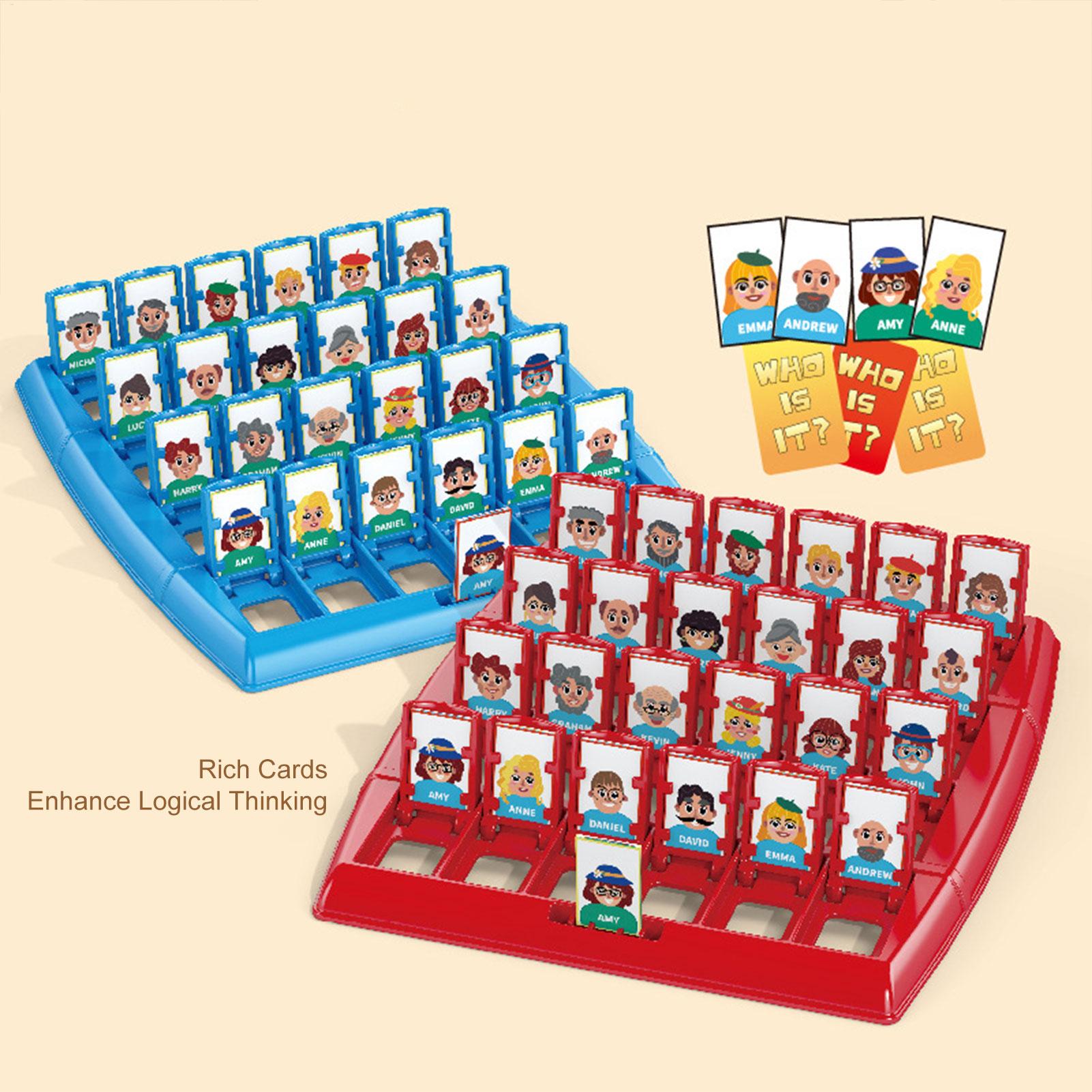 Board Game Who Is It - 私が誰であるかを推測するボードゲーム、記憶力と論理力を鍛えるカードボードゲーム、家族の集まりに最適な教育的な推測ボード玩具