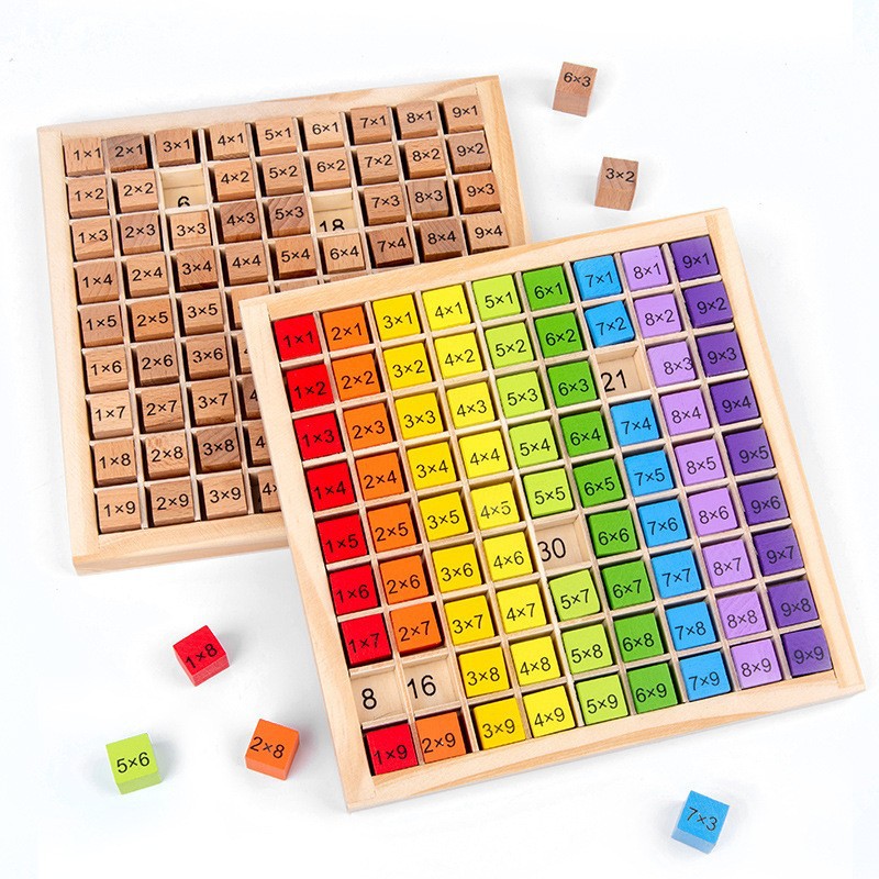 Board Game Simple - モンテッソーリ教育玩具 木製掛け算盤ゲーム 掛け算表 数学 算数 教材