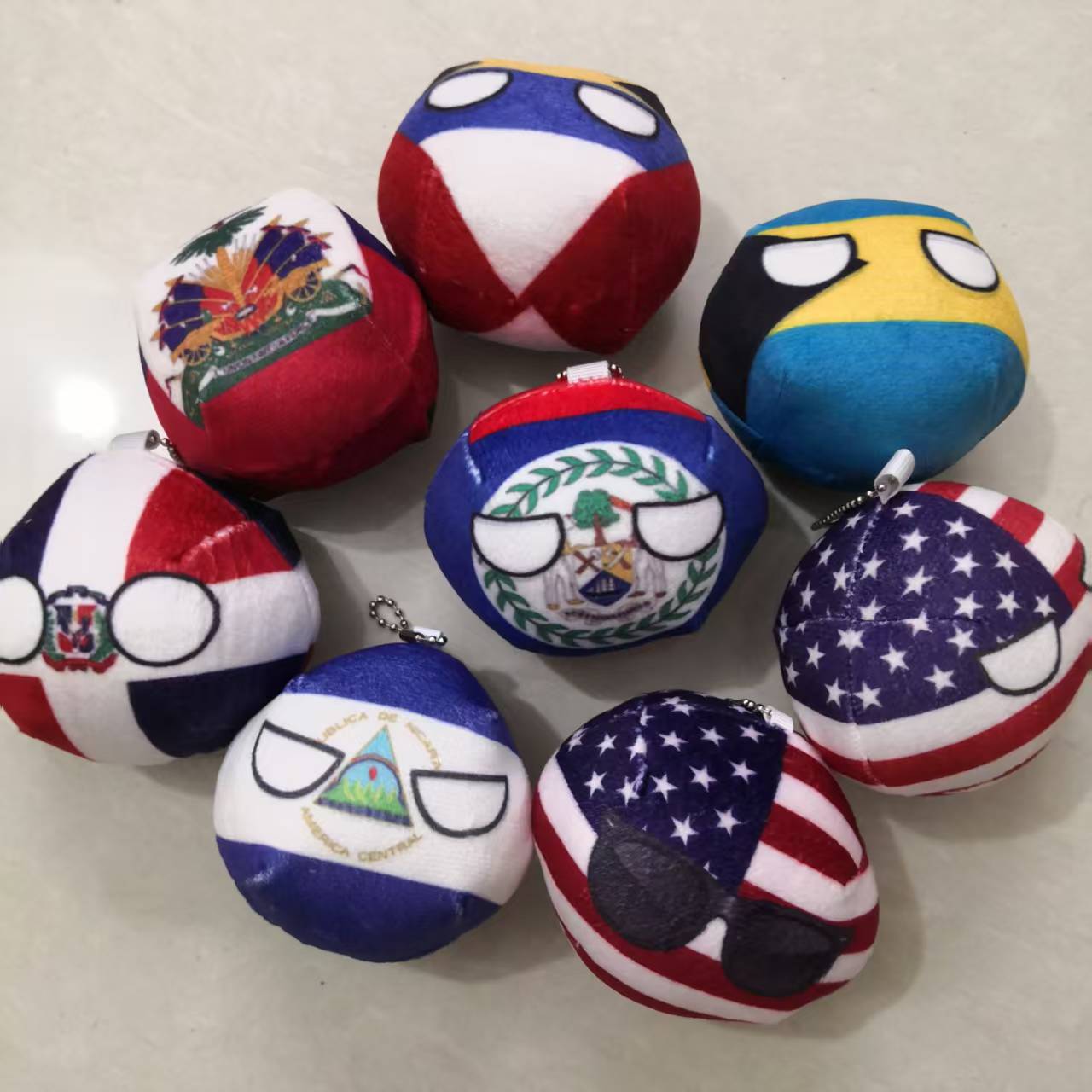 Board Game Jamaica - Countryballs ぬいぐるみキーホルダー人形米国カナダアメリカジャマイカドミニカキューバメキシコボールポーランドボールぬいぐるみペンダントおもちゃギフト用