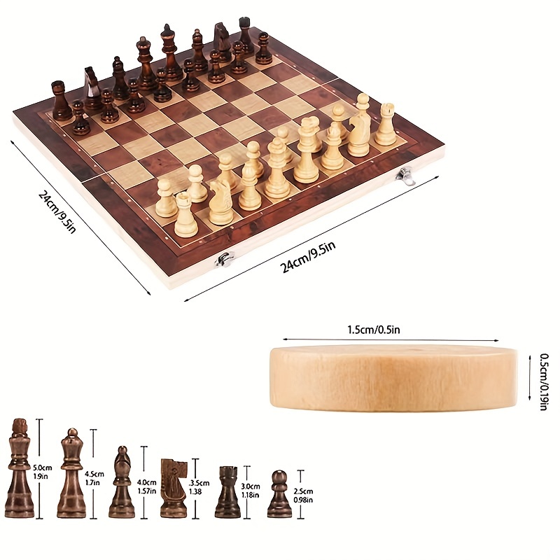 3 in 1 チェスボード、折りたたみ木製ポータブルチェスゲ - Board Game Operation のレビューと価格