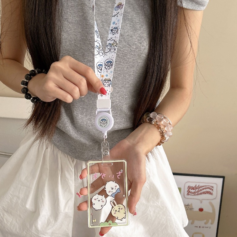 かわいい漫画チイカワ透明カードスリーブ学生キャンパス吊り下げ - Card Sleeves Protector のレビューと価格