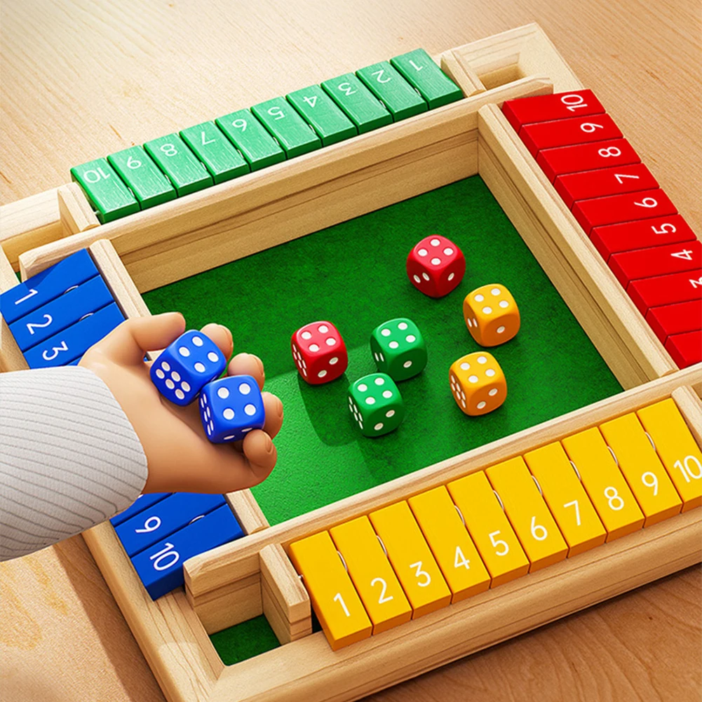 六面反転ゲーム 木製数字ゲーム シャット・ザ・ボックス サイ - Board Game Flip 7 のレビューと価格