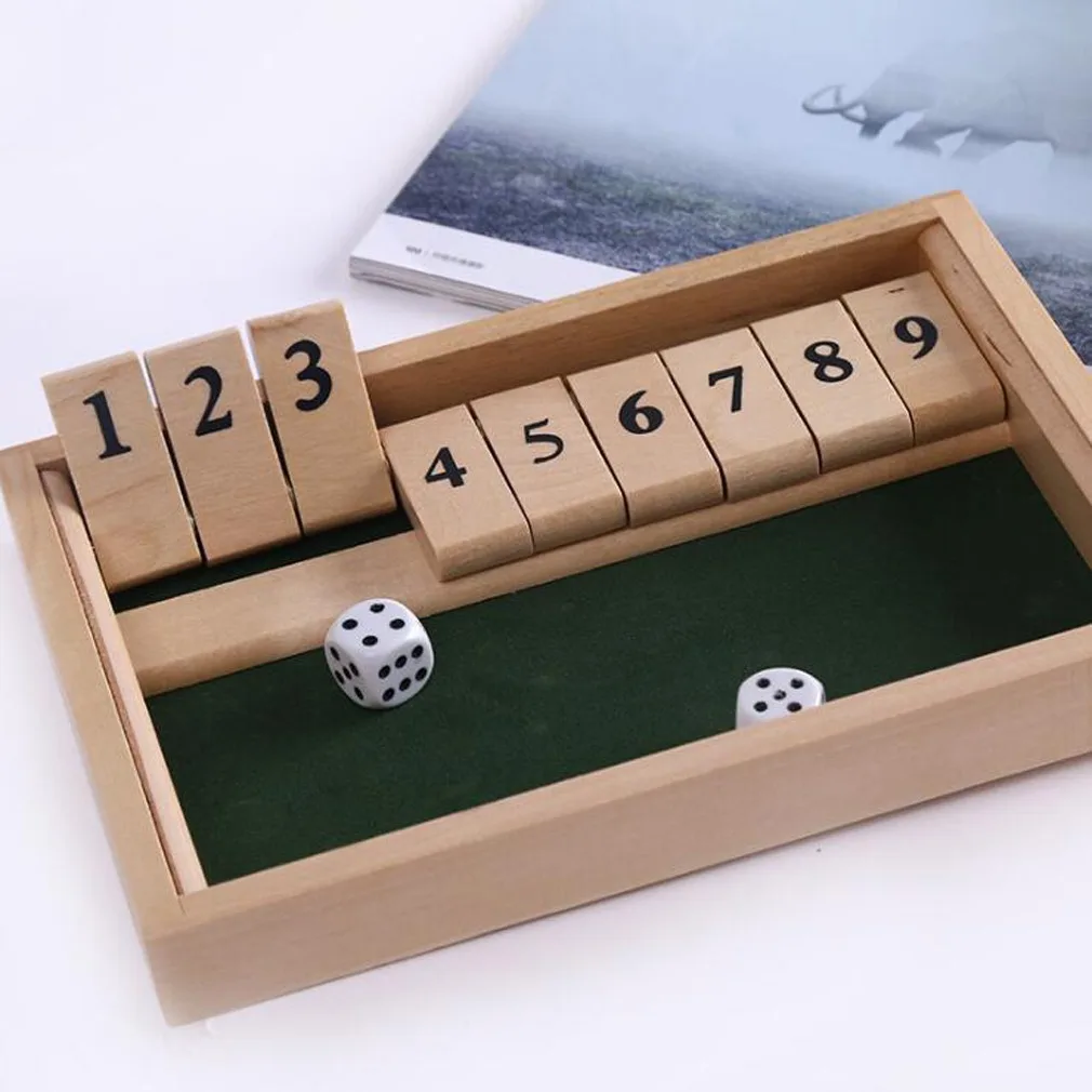 2-4 プレーヤー木製数学フラップ & ダイスボードボックス - Board Game Instruction のレビューと価格