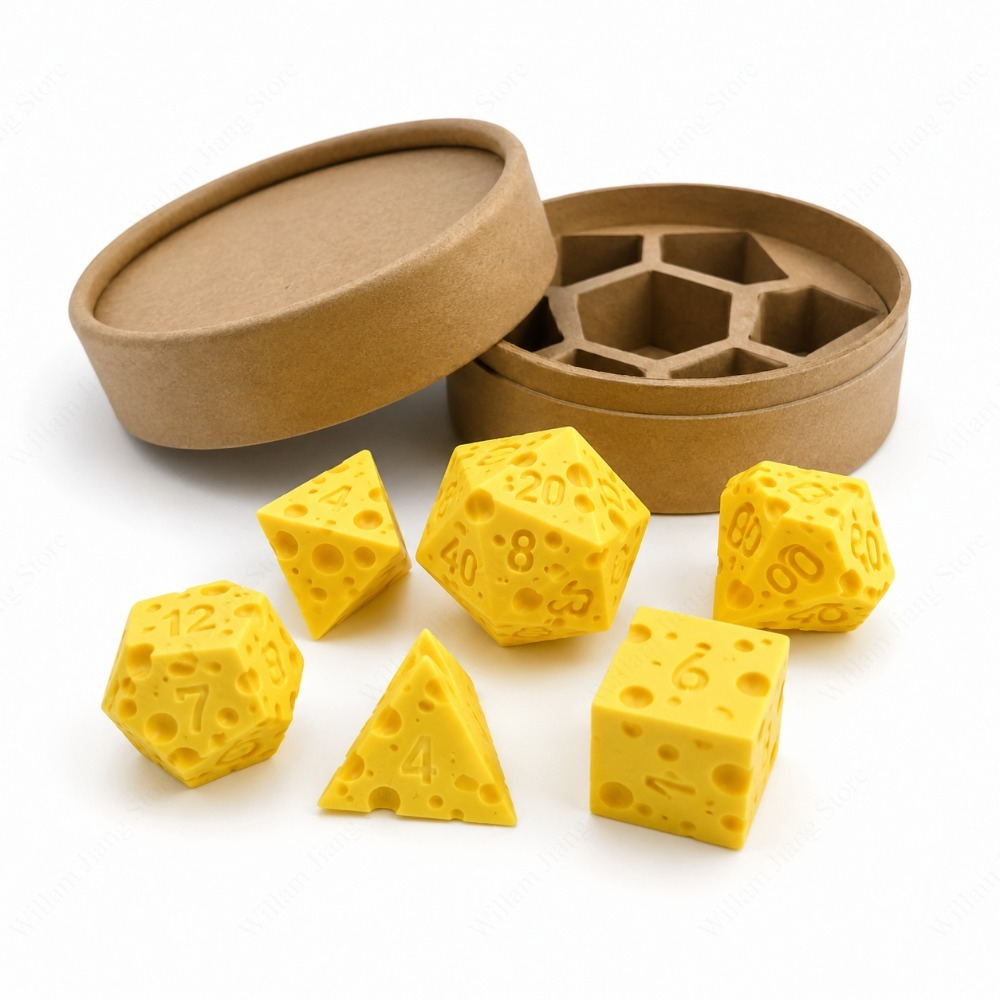3Dプリントチーズダイスセット、D4 D20ダイスセット付き - Board Game Festival のレビューと価格