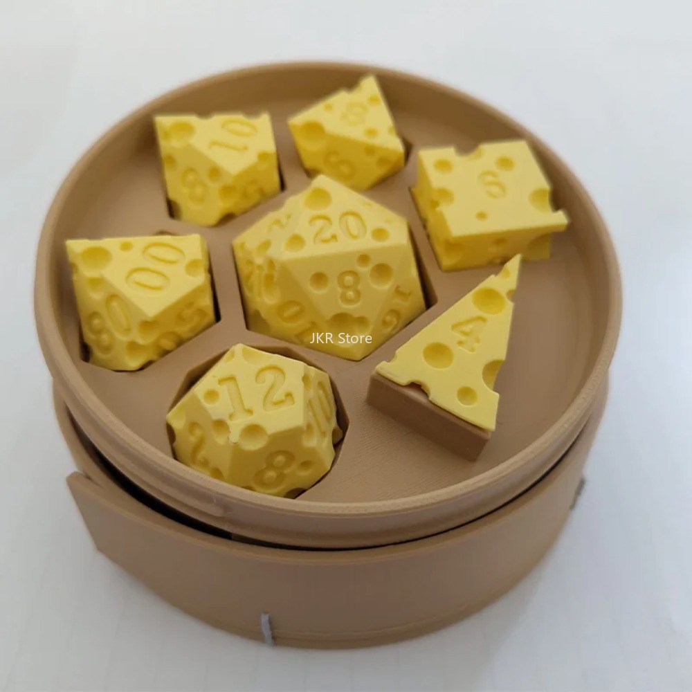 3Dプリントチーズダイスセット、D4 D20ダイスセット付き - Board Game Festival のレビューと価格