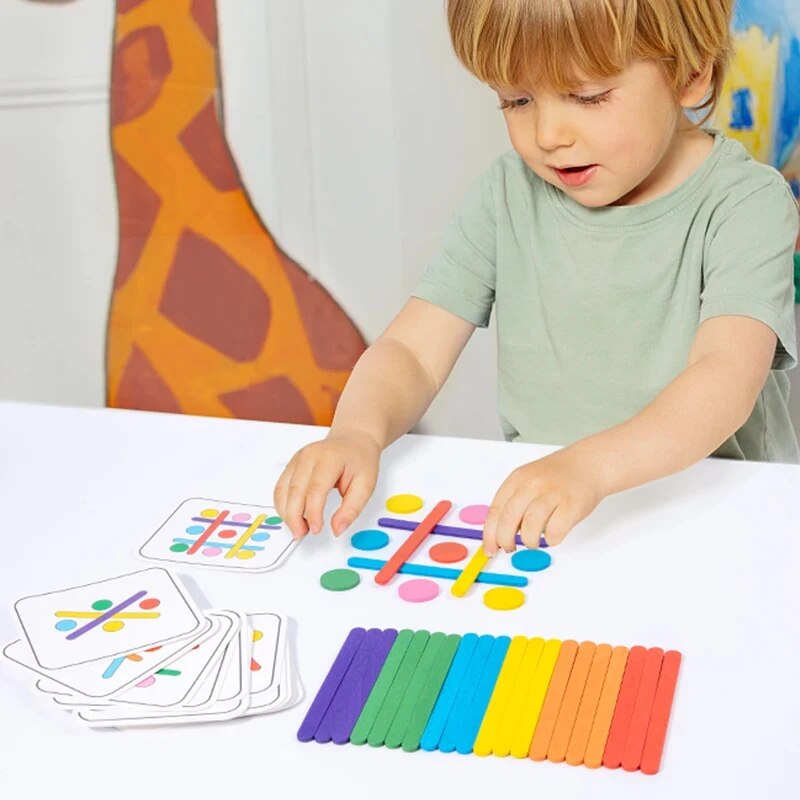 子供レインボースティック思考パズル木製 DIY アイスクリー - Board Game Simple のレビューと価格