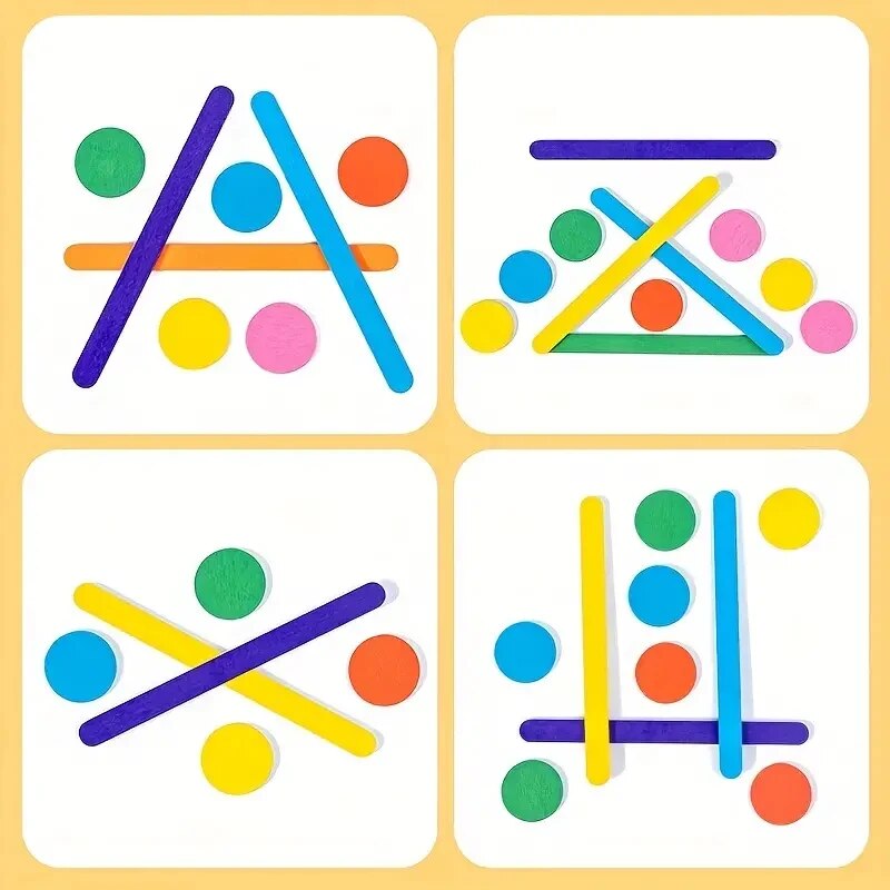 子供レインボースティック思考パズル木製 DIY アイスクリー - Board Game Simple のレビューと価格