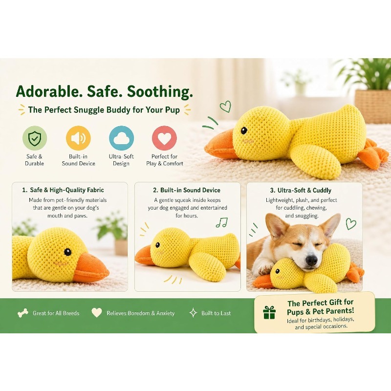 ピースプラッシュ カーミングダックドッグトイ、鳴き声付き、感 - Board Game Quacks のレビューと価格