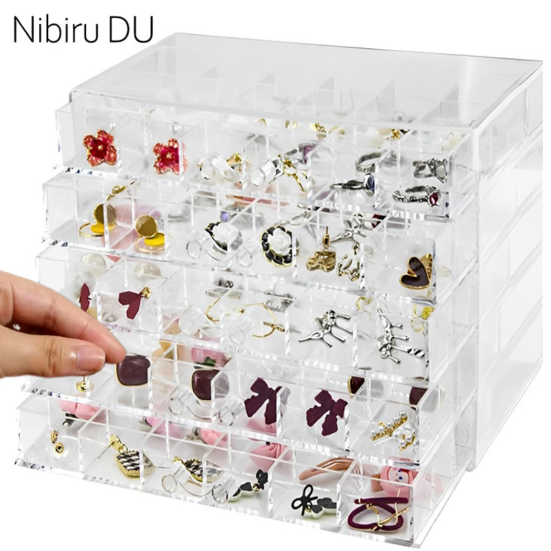 透明なジュエリー収納ボックス,引き出し付き多層プラスチックデ - Token Tray Organizer のレビューと価格