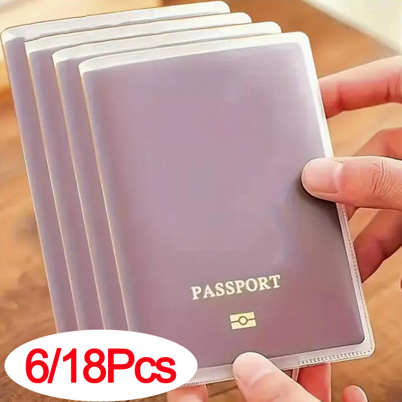 6/18 個パスポートカバーバッグ旅行パスポート保護透明つや - Card Sleeves Protector のレビューと価格