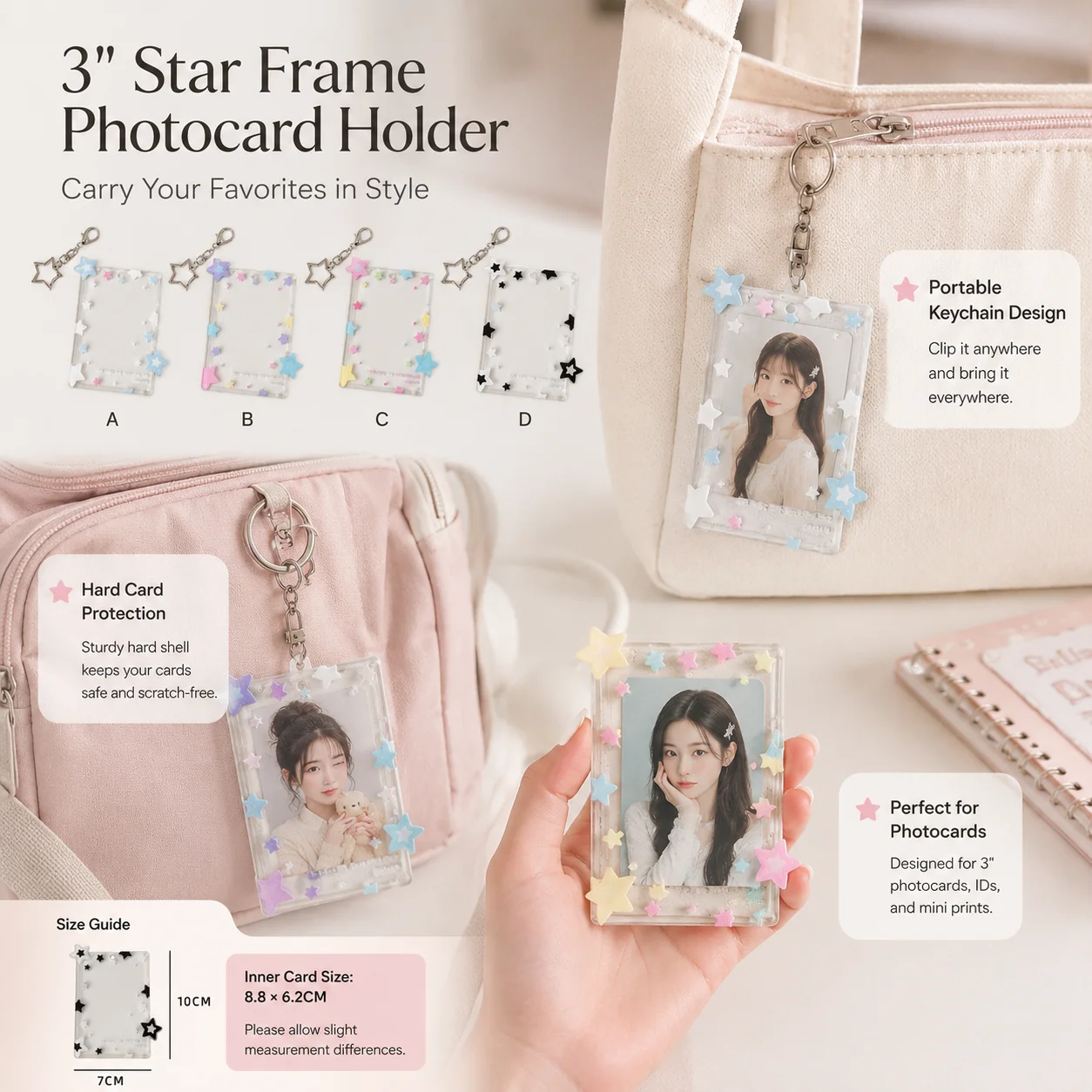 スターデザイン 3インチ フォトカードホルダー、透明カードス - Card Sleeves Protector のレビューと価格
