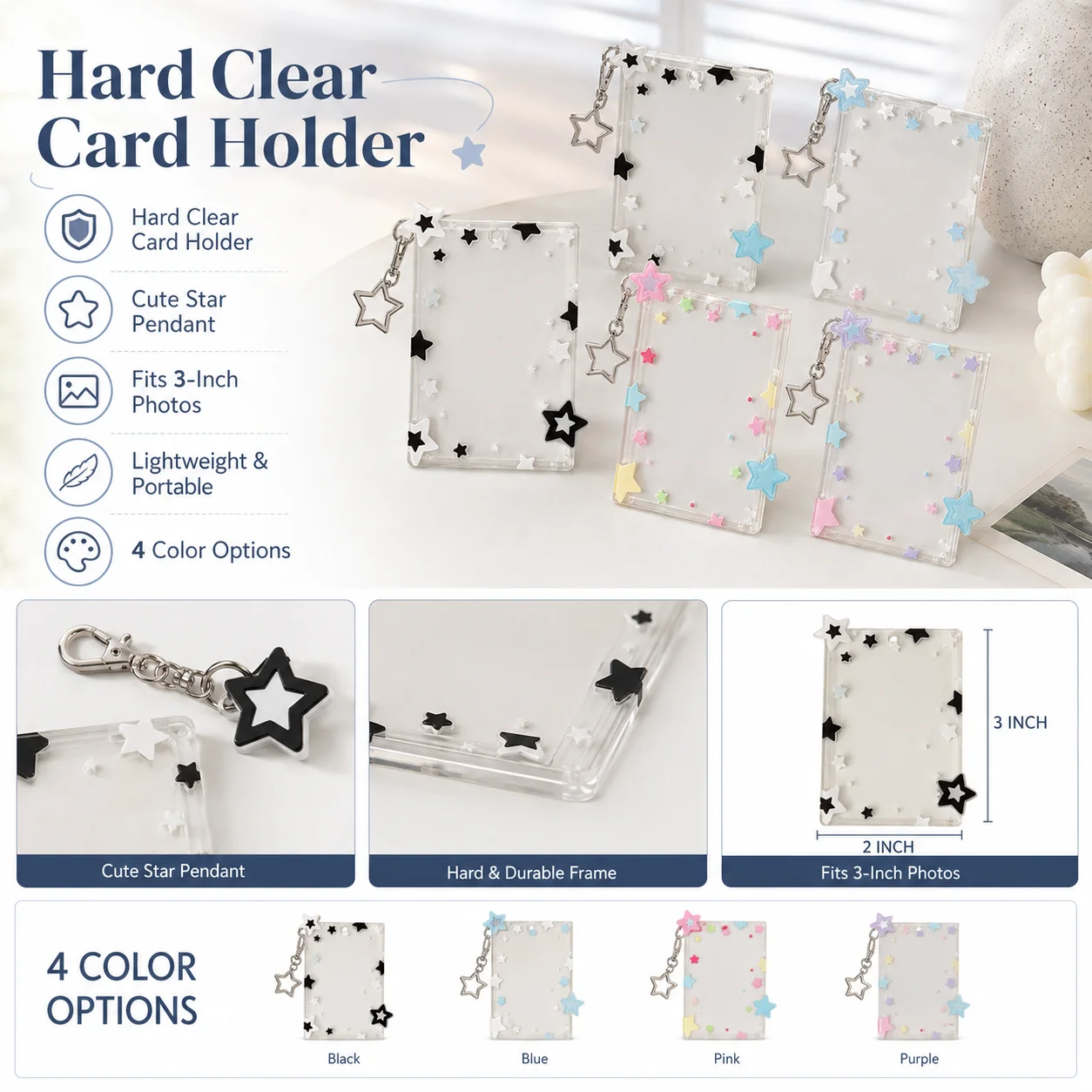 スターデザイン 3インチ フォトカードホルダー、透明カードス - Card Sleeves Protector のレビューと価格