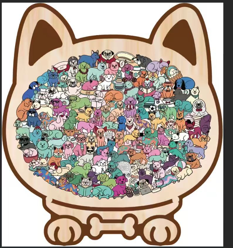 不規則な猫の形をした木製パズル、知育パズルゲーム、大人と子供 - Board Game Festival のレビューと価格