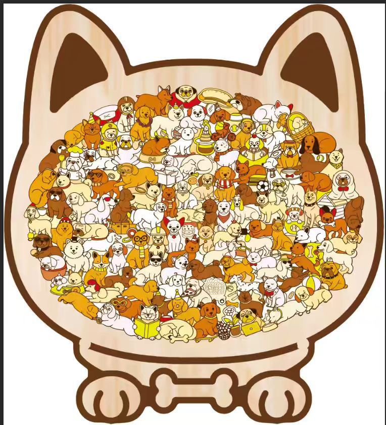 不規則な猫の形をした木製パズル、知育パズルゲーム、大人と子供 - Board Game Festival のレビューと価格