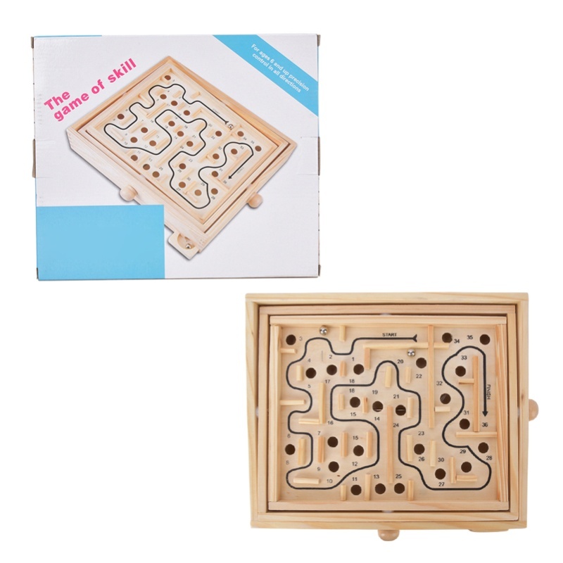 大人の子供向け木製教育迷路脳トレーニングボードゲーム教育玩具 - Board Game For Kids のレビューと価格
