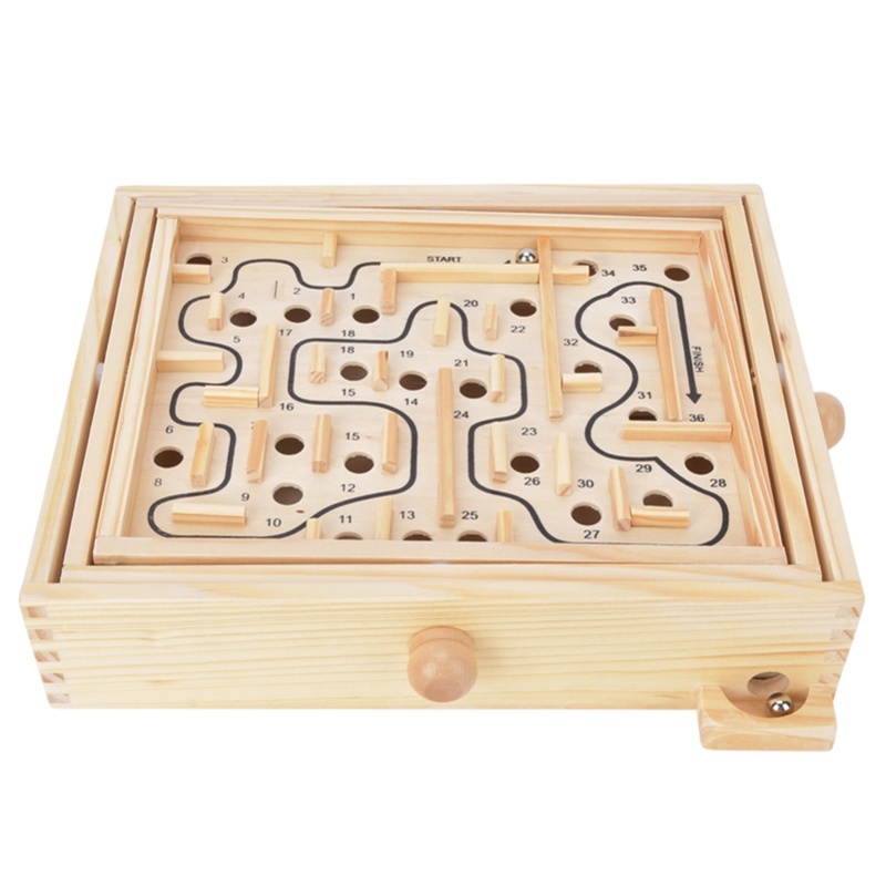 大人の子供向け木製教育迷路脳トレーニングボードゲーム教育玩具 - Board Game For Kids のレビューと価格